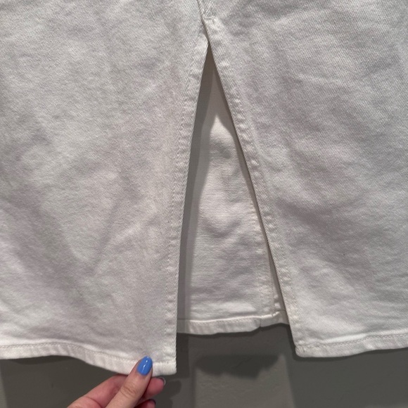 J.Crew White Denim Pencil Skirt with Front Slit Sz 27 Style AK112 - Picture 4 of 8
